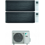CONDIZIONATORE DAIKIN STYLISH REAL BLACKWOOD WI-FI DUAL SPLIT 12000+12000 BTU INVERTER R32 2MXM50N A+++