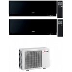 CONDIZIONATORE MITSUBISHI DUAL SPLIT KIRIGAMINE ZEN NERO 7000+7000 BTU WIFI INVERTER MXZ-2F42VF A+++