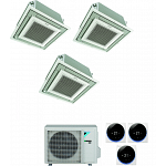 CONDIZIONATORE DAIKIN TRIAL SPLIT CASSETTA 4 VIE FULLY FLAT 9000+9000+12000 BTU INVERTER COMANDO A FILO E GRIGLIA 3MXM68N A+++