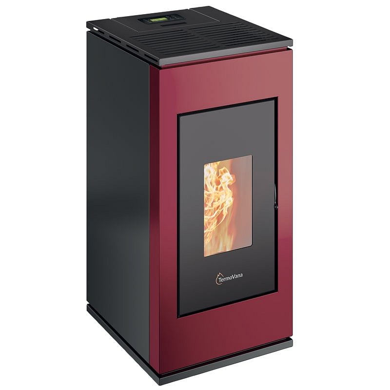 https:zetaidraulica.gumlet.io stufa a pellet termovana sofia 90 82 kw in acciaio colore rosso ad aria
