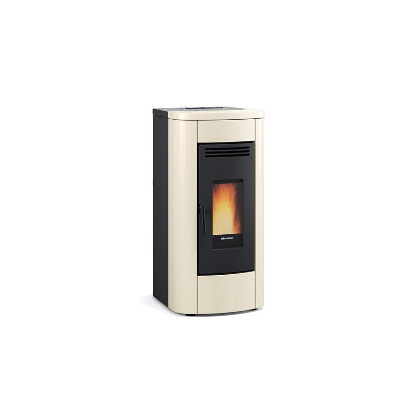 https:zetaidraulica.gumlet.io stufa a pellet la nordica extraflame klaudia 8 kw in acciaio e top maiolica colore avorio ad aria