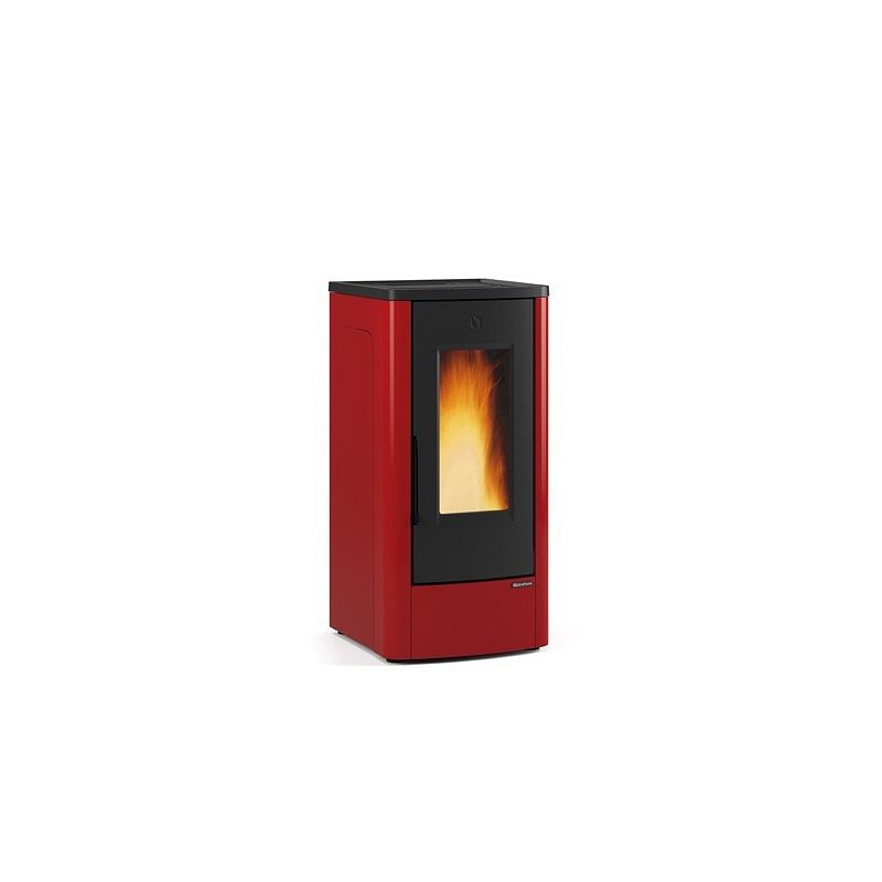 https:zetaidraulica.gumlet.io stufa a pellet la nordica extraflame dahiana plus 10 kw in acciaio e top in ghisa colore bordeaux canalizzata ad aria