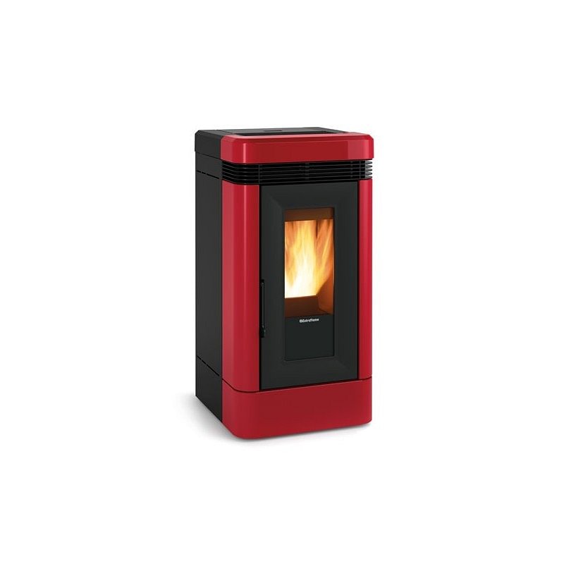 https:zetaidraulica.gumlet.io stufa a pellet la nordica extraflame lucia 121 kw in maiolica colore bordeaux ad aria