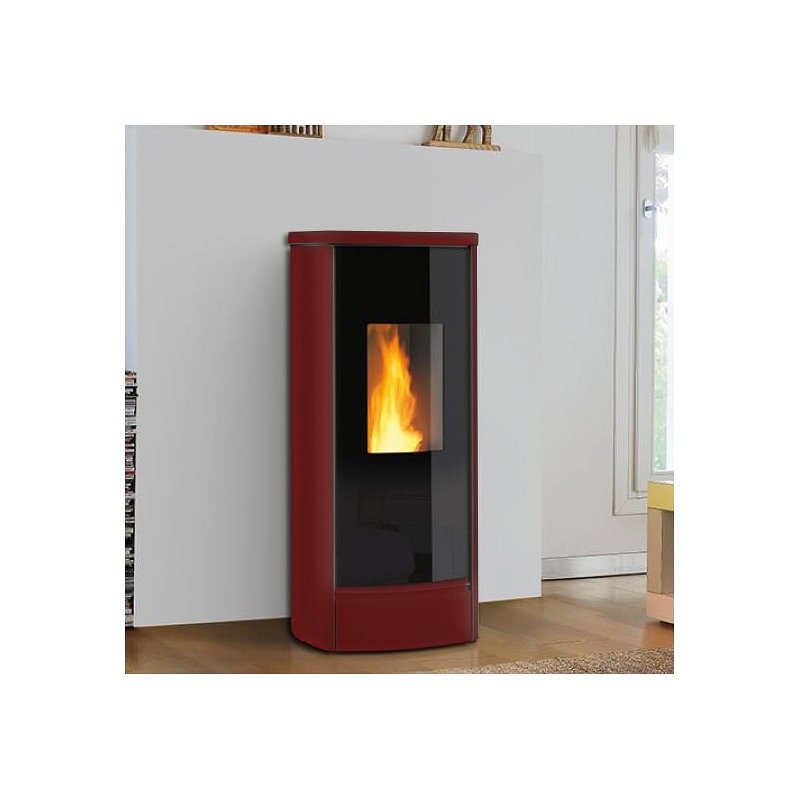 https:zetaidraulica.gumlet.io stufa a pellet piazzetta p220 m 85 kw in maiolica colore rosso lava ad aria wifi