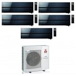 CONDIZIONATORE MITSUBISHI PENTA SPLIT KIRIGAMINE STYLE NERO 9000+9000+9000+9000+18000 BTU WIFI INVERTER MXZ-5F102VF A++