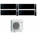 CONDIZIONATORE MITSUBISHI QUADRI SPLIT KIRIGAMINE ZEN NERO 7000+7000+7000+18000 BTU WIFI INVERTER MXZ-4F72VF3 A++