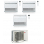 CONDIZIONATORE MITSUBISHI TRIAL SPLIT A PAVIMENTO CONSOLE 12000+12000+12000 BTU WIFI INVERTER MXZ-3F68VF3 A++