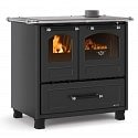 https:zetaidraulica.gumlet.io cucina a legna la nordica extraflame family 45 con rivestimento in acciaio porcellanato 75 kw colore nero antracite ad aria