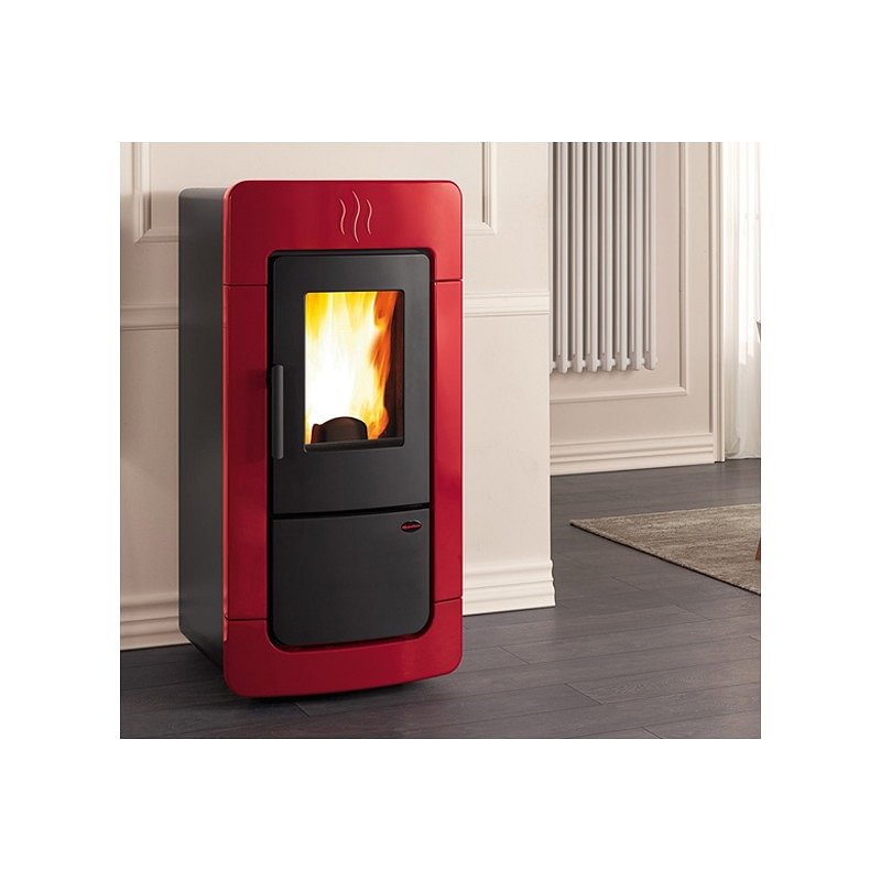 https:zetaidraulica.gumlet.io termostufa a pellet la nordica extraflame diadema acs idro 284 kw in maiolica bordeaux kit acqua sanitaria ad acqua