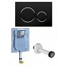 GEBERIT CASSETTA SCARICO INCASSO WC UNICA+ PLACCA SIGMA 20 NERA/CROMATA/NERA + CANOTTO
