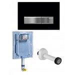 GEBERIT CASSETTA SCARICO INCASSO WC UNICA+ PLACCA SIGMA 50 NERO RAL 9005 + CANOTTO