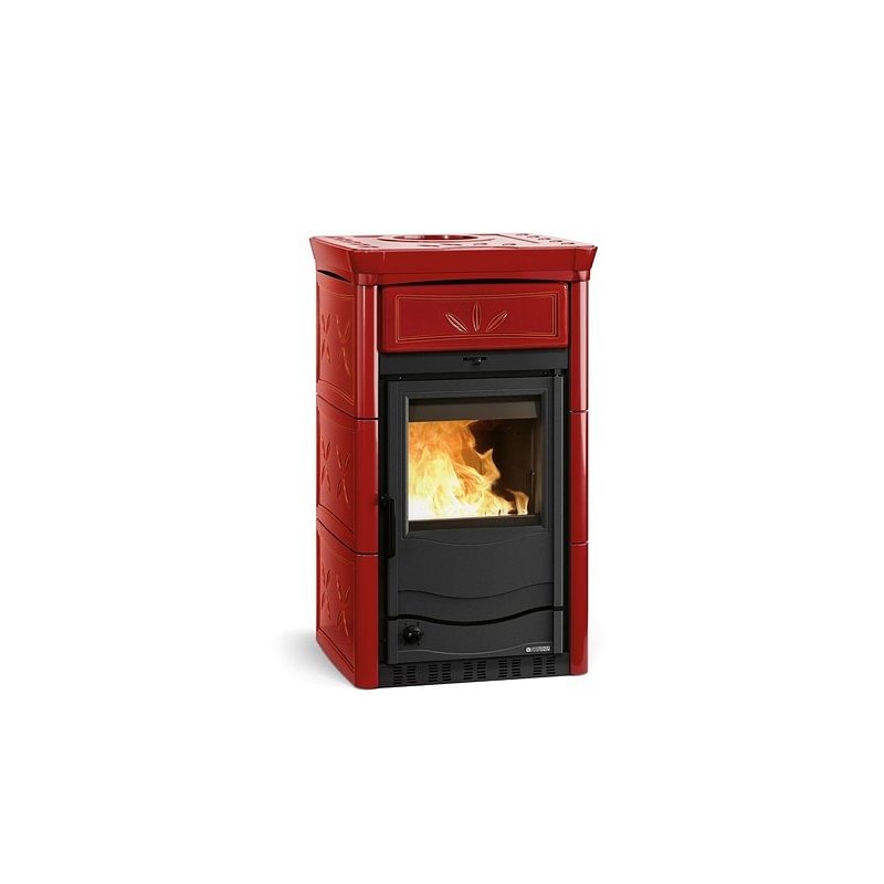 https:zetaidraulica.gumlet.io termostufa a legna la nordica extraflame termonicoletta evo dsa 40 idro 111 kw colore bordeaux in maiolica ad acqua