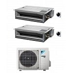 CONDIZIONATORE DAIKIN DUAL SPLIT CANALIZZABILE ULTRAPIATTO 9000+12000 BTU INVERTER 2MXM68N CON COMANDO A FILO A+++
