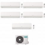 CONDIZIONATORE HISENSE PENTA SPLIT NEW ENERGY 9000+9000+9000+9000+18000 BTU WIFI INVERTER 5AMW125U4RTA A++