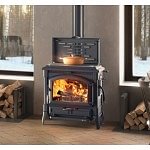 STUFA A LEGNA LA NORDICA EXTRAFLAME ISOTTA CON CERCHI.16 11,9 KW INTERAMENTE IN GHISA SMALTATA AD ARIA