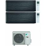 CONDIZIONATORE DAIKIN STYLISH TOTAL REAL BLACKWOOD WI-FI DUAL SPLIT 15000+18000 BTU INVERTER GAS R-32 2MXM68N A+++