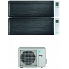 CONDIZIONATORE DAIKIN STYLISH TOTAL REAL BLACKWOOD WI-FI DUAL SPLIT 15000+18000 BTU INVERTER GAS R-32 2MXM68N A+++