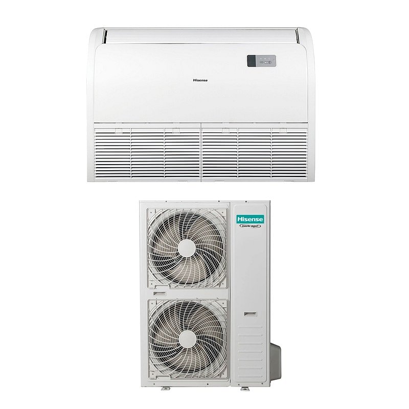 https:zetaidraulica.gumlet.io condizionatore hisense pavimento soffitto 48000 btu inveter monosplit auv140ur4rc8 con comando remoto trifase
