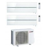 CONDIZIONATORE MITSUBISHI KIRIGAMINE STYLE WI-FI MSZ-LN R-32 BIANCO PERLA DUAL SPLIT 12000+12000 BTU A+++ MXZ-2F53VF