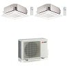 CONDIZIONATORE MITSUBISHI DUAL SPLIT CASSETTA A 4 VIE SLZ-M 9000+12000 BTU INVERTER MXZ-2F53VF3 A+++