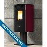 STUFA A PELLET ANSELMO COLA VISION HR 6.33 KW IN ACCIAIO COLORE BORDEAUX AD ARIA
