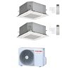 CONDIZIONATORE TOSHIBA DUAL SPLIT CASSETTA COMPATTA A 4 VIE 12000+12000 BTU INVERTER RAS-2M18G3AVG-E A+++