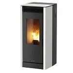 PRODOTTO OUTLET STUFA A PELLET JOLLY MEC AMBRIA 2 10 KW IN ACCIAIO COLORE BIANCO AD ARIA