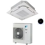 CONDIZIONATORE DAIKIN CASSETTA A 4 VIE ROUND FLOW 36000 BTU MONOSPLIT INVERTER FCAG100B CON COMANDO A FILO E GRIGLIA A+
