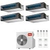 CONDIZIONATORE TCL QUADRI SPLIT CANALIZZATO 9000+9000+9000+18000 BTU WIFI INVERTER MT3240 A++