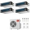 CONDIZIONATORE TCL QUADRI SPLIT CANALIZZATO 12000+12000+18000+18000 BTU WIFI INVERTER MT4250 A++