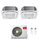 CONDIZIONATORE TCL DUAL SPLIT CASSETTA A 4 VIE 12000+12000 BTU WIFI INVERTER MT1821 A++