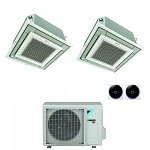 CONDIZIONATORE DAIKIN DUAL SPLIT CASSETTA A 4 VIE FULLY FLAT 12000+12000 BTU INVERTER CON COMANDO A FILO E GRIGLIA 2MXM50N A+++