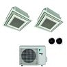 CONDIZIONATORE DAIKIN DUAL SPLIT CASSETTA A 4 VIE FULLY FLAT 12000+12000 BTU INVERTER CON COMANDO A FILO E GRIGLIA 2MXM50N A+++