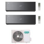 CONDIZIONATORE HISENSE DUAL SPLIT ENERGY PRO X BLACK 9000+9000 BTU WIFI INVERTER 2AMW35U4RGC A++
