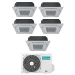 CONDIZIONATORE HISENSE PENTA SPLIT CASSETTA A 4 VIE 9000+9000+9000+9000+12000 BTU INVERTER 5AMW125U4RTA A++