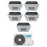CONDIZIONATORE HISENSE PENTA SPLIT CASSETTA A 4 VIE 9000+9000+9000+9000+12000 BTU INVERTER 5AMW125U4RTA A++