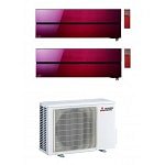 CONDIZIONATORE MITSUBISHI KIRIGAMINE STYLE WI-FI MSZ-LN R-32 ROSSO DUAL SPLIT 9000+9000 BTU A+++ MXZ-2F53VF