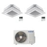 CONDIZIONATORE SAMSUNG DUAL SPLIT CASSETTA A 4 VIE MINI WINDFREE 9000+9000 BTU INVERTER AJ068TXJ3KG/EU A++