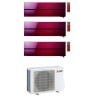 CONDIZIONATORE MITSUBISHI KIRIGAMINE STYLE ROSSO TRIAL SPLIT MSZ-LN 9000+12000+12000 BTU WIFI INVERTER MXZ-4F72VF4 A++