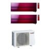 CONDIZIONATORE MITSUBISHI KIRIGAMINE STYLE ROSSO DUAL SPLIT MSZ-LN 9000+18000 BTU WIFI INVERTER MXZ-5F102VF3 A++