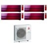 CONDIZIONATORE MITSUBISHI KIRIGAMINE STYLE ROSSO QUADRI SPLIT MSZ-LN 9000+9000+12000+18000 BTU WIFI INVERTER MXZ-5F102VF3 A++