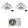 CONDIZIONATORE SAMSUNG DUAL SPLIT CASSETTA A 4 VIE MINI WINDFREE 18000+18000 BTU INVERTER AJ068TXJ3KG/EU A++
