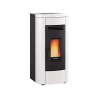 STUFA A PELLET LA NORDICA EXTRAFLAME KLAUDIA AD EVO 8 KW IN ACCIAIO E TOP MAIOLICA COLORE BIANCO AD ARIA