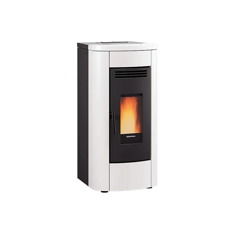 https:zetaidraulica.gumlet.io stufa a pellet la nordica extraflame klaudia ad evo 8 kw in acciaio e top maiolica colore bianco ad aria