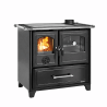 CUCINA A LEGNA LA NORDICA EXTRAFLAME FAMILY VST CON RIVESTIMENTO IN ACCIAIO SMALTATO 8,0 KW COLORE NERO ANTRACITE AD ARIA