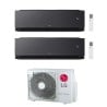 CONDIZIONATORE LG DUAL SPLIT ARTCOOL BLACK AI AIR 9000+9000 BTU WIFI INVERTER MU2R15.U18 A+++