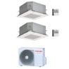CONDIZIONATORE TOSHIBA DUAL SPLIT CASSETTA COMPATTA A 4 VIE 12000+12000 BTU INVERTER RAS-2M18G3AVG-E A+++