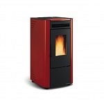STUFA A PELLET LA NORDICA EXTRAFLAME KETTY 5.0 6,5 KW IN ACCIAIO COLORE BORDEAUX AD ARIA