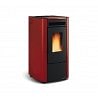 STUFA A PELLET LA NORDICA EXTRAFLAME KETTY 5.0 6,5 KW IN ACCIAIO COLORE BORDEAUX AD ARIA