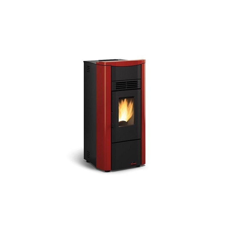 https:zetaidraulica.gumlet.io stufa a pellet la nordica extraflame giusy evo 70 kw in acciaio e top in maiolica colore bordeaux ad aria